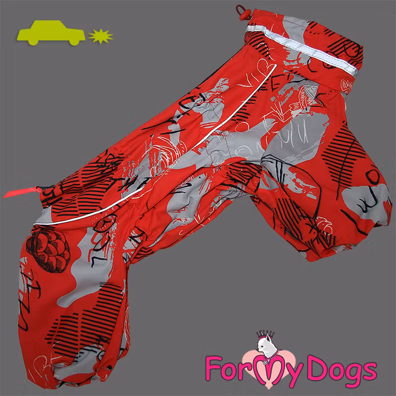 Vinteroverall "Grey N Red" Tik "For My Dogs"