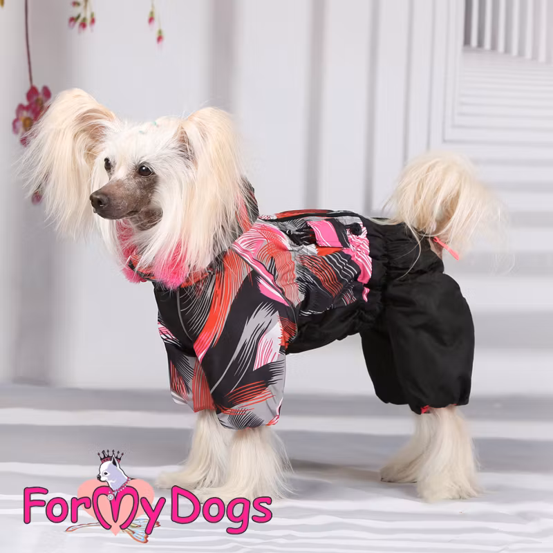 Varm Vinteroverall "Rosa ränder" Tik "For My Dogs"