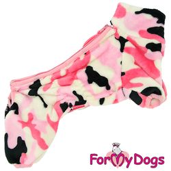 Varm Plysh/Fleece Overall "Rosa Camo" Tik "For My Dogs"