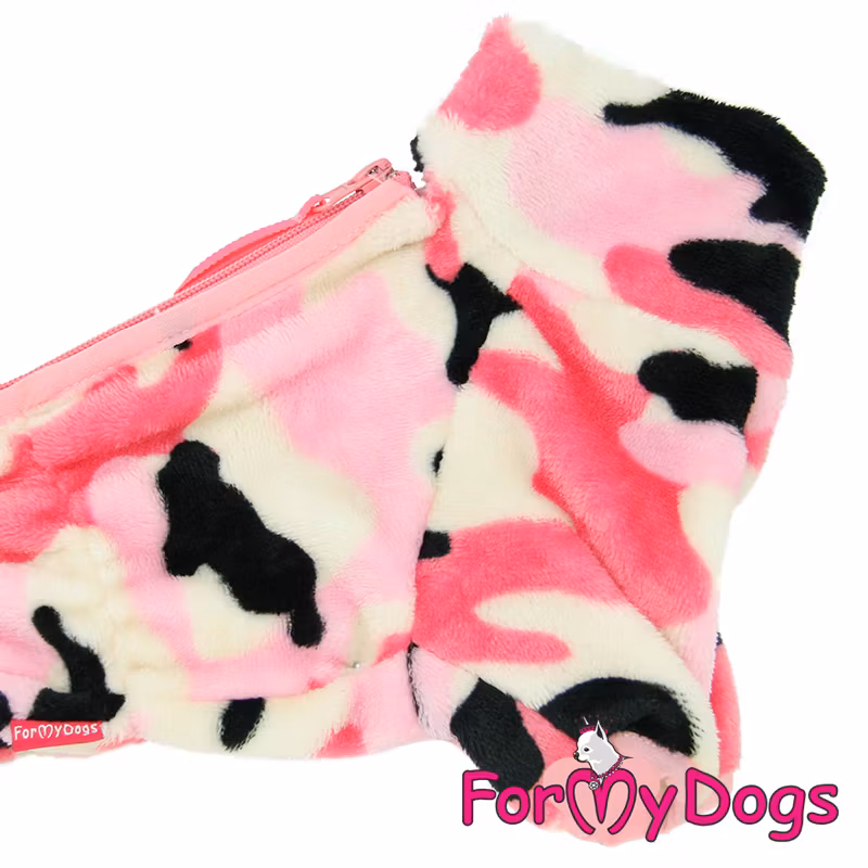 Varm Plysh/Fleece Overall "Rosa Camo" Tik "For My Dogs"