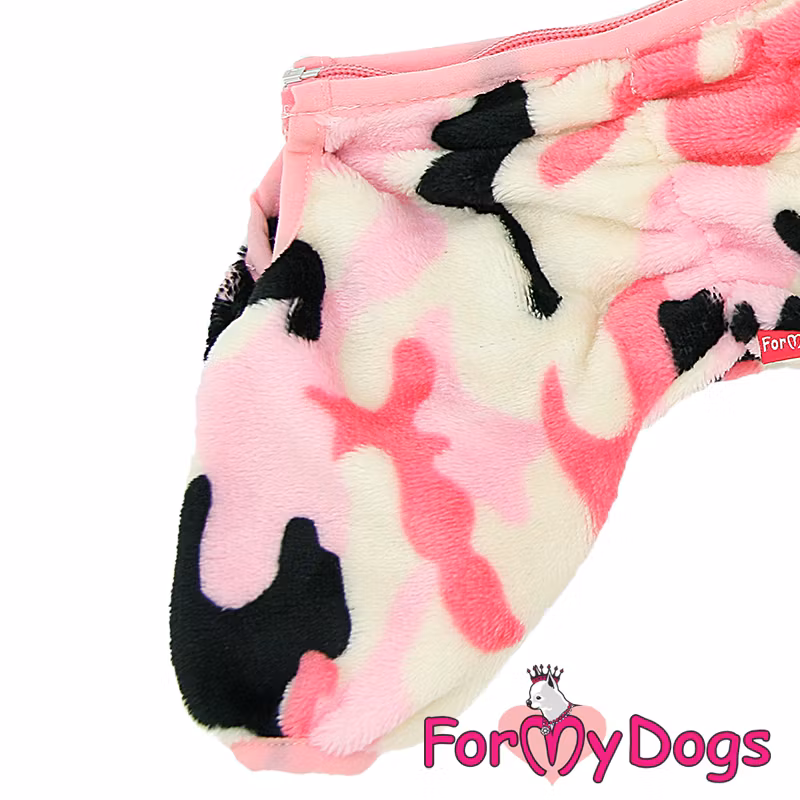 Varm Plysh/Fleece Overall "Rosa Camo" Tik "For My Dogs"
