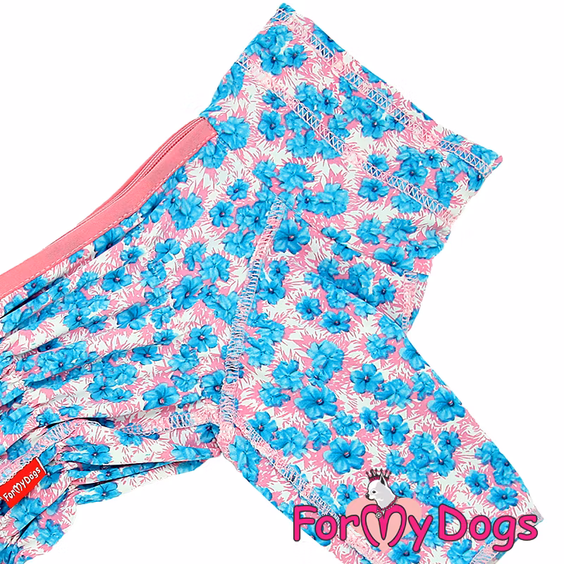 Duster tunn skyddsoverall " Pink flower " Tik "For My Dogs"