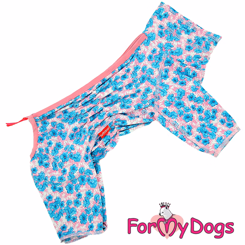 Duster tunn skyddsoverall " Pink flower " Tik "For My Dogs"