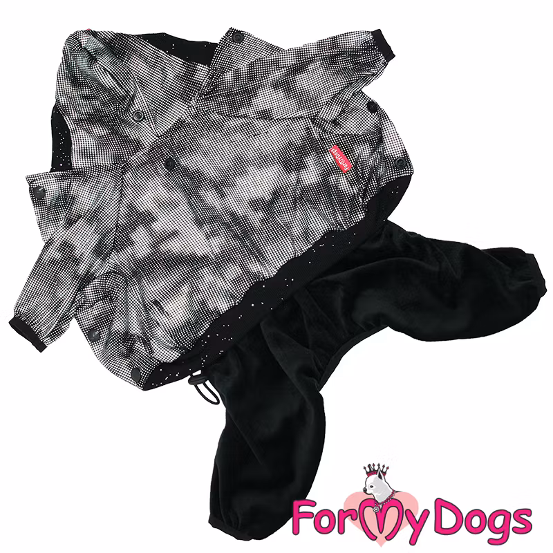 Mysdress Suit Pyjamas overall "Black/Gray" Unisex "For My Dogs"