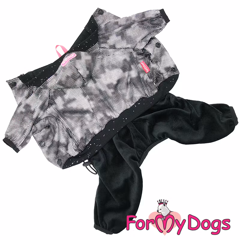 Mysdress Suit Pyjamas overall "Black/Gray" Unisex "For My Dogs"