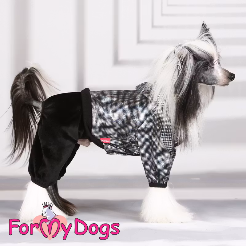Mysdress Suit Pyjamas overall "Black/Gray" Unisex "For My Dogs"