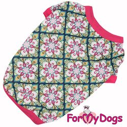 T-shirt Trikå " green-pink" "For My Dogs" UNISEX