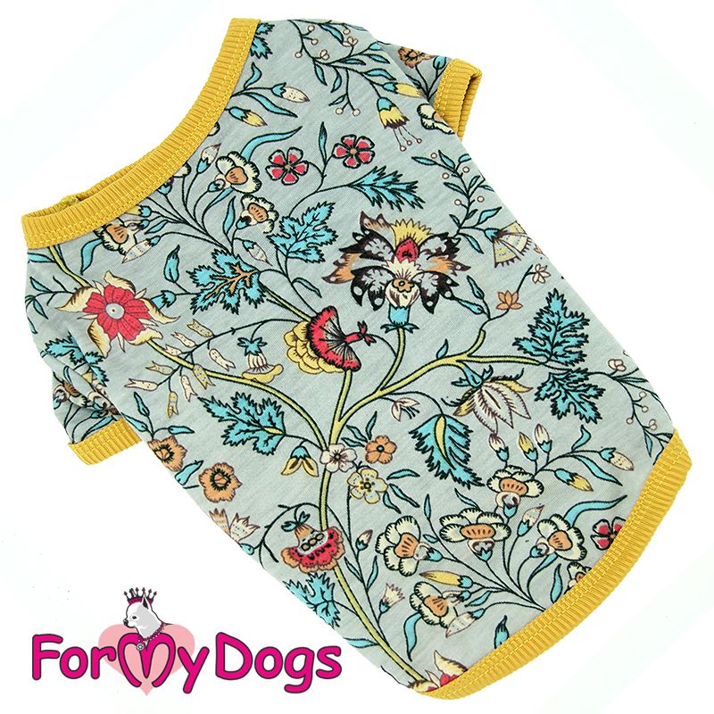 T-shirt Trikå "Grå-Gul "For My Dogs" UNISEX