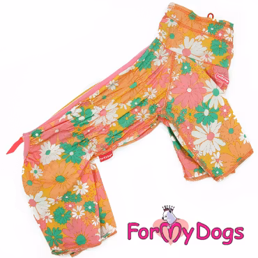 Duster tunn skyddsoverall "Orange Flower" Tik "For My Dogs"