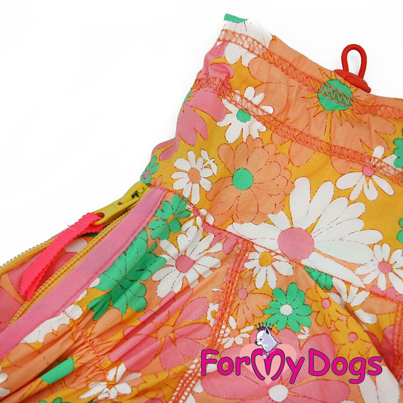 Duster tunn skyddsoverall "Orange Flower" Tik "For My Dogs"