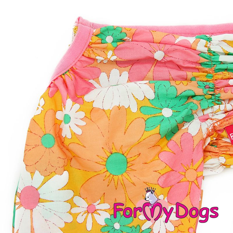 Duster tunn skyddsoverall "Orange Flower" Tik "For My Dogs"