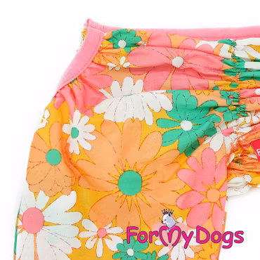 Duster tunn skyddsoverall "Orange Flower" Tik "For My Dogs"