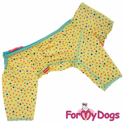 Duster tunn skyddsoverall "Yellow squares" Tik "For My Dogs"