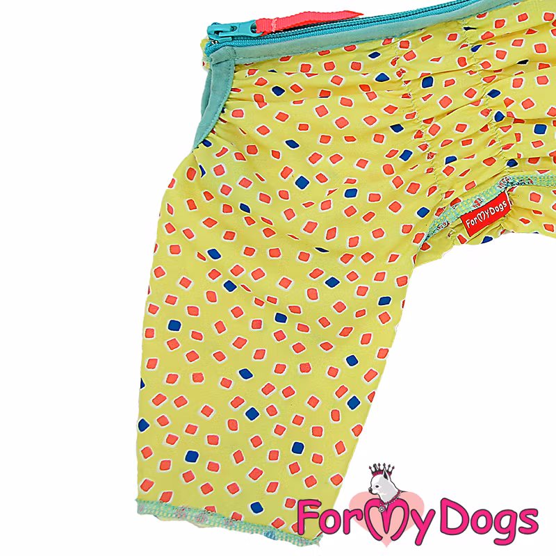 Duster tunn skyddsoverall "Yellow squares" Tik "For My Dogs"