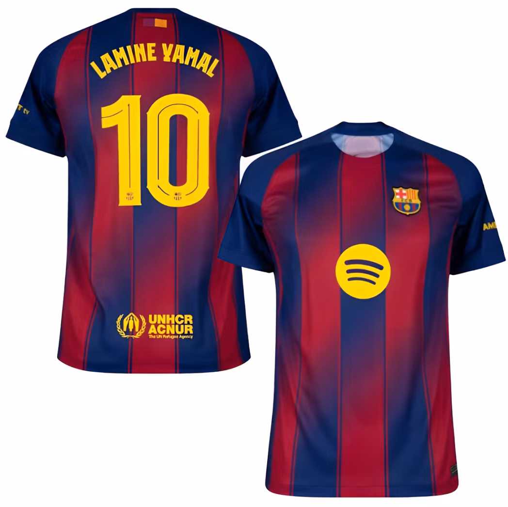 Barn fotbollströja, Lamine Yamal, Barcelona, Tröja
