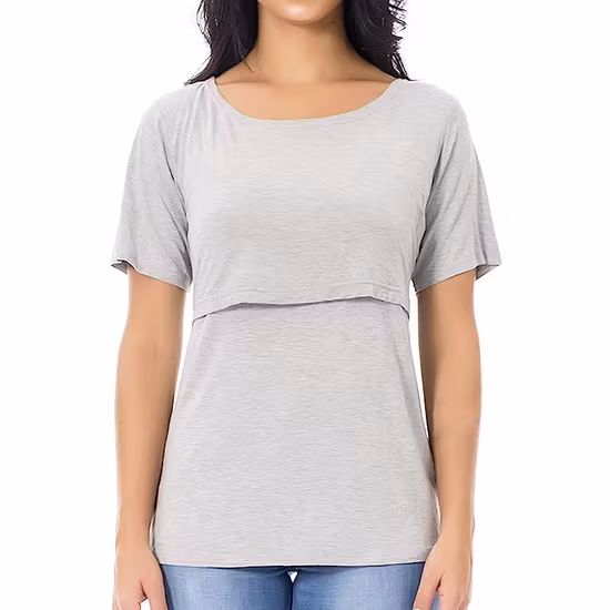 Kortärmad Amningstopp 3pack Vitrand