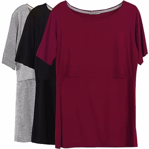 Kortärmad Amningstopp 3pack Röd/Svart