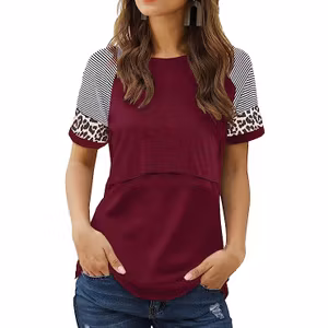 Amnings T-shirt Vinröd