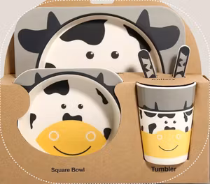 BabyBloom Barnservis 5 Delar Cow