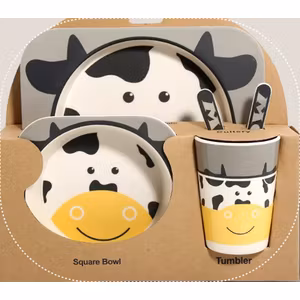 BabyBloom Barnservis 5 Delar Cow