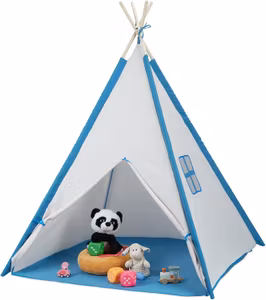 Relaxdays Lektält Tipi Vit/Blå