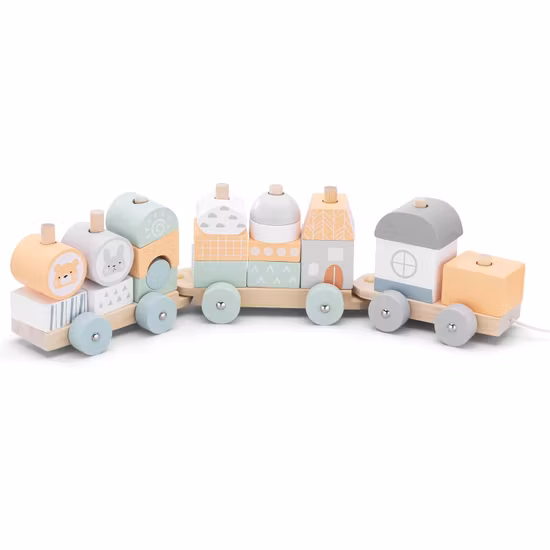 Navaris Dragleksak Tåg Med Byggklossar Orange