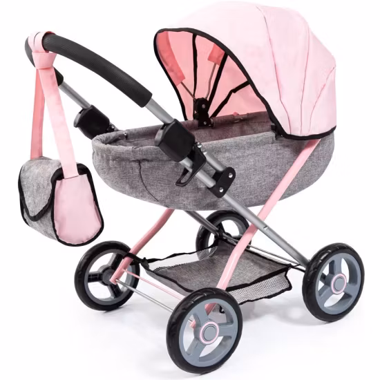 Bayer Design Dockvagn Cosy, Rosa/Grå