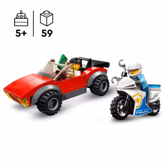 LEGO City Police 60392 Biljakt med polismotorcykel