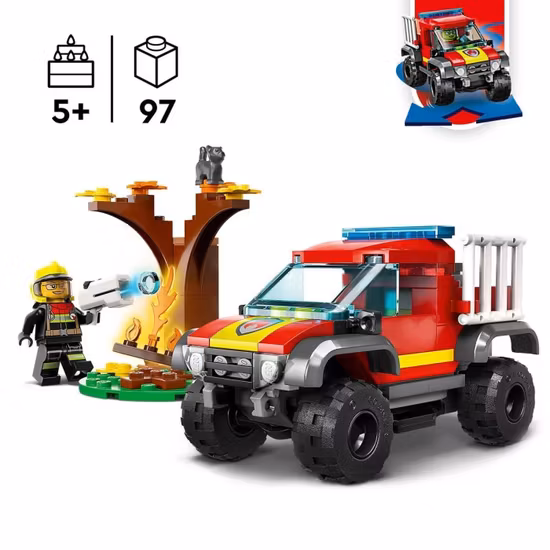LEGO City Fire 60393 Räddning med fyrhjulsdriven brandbil
