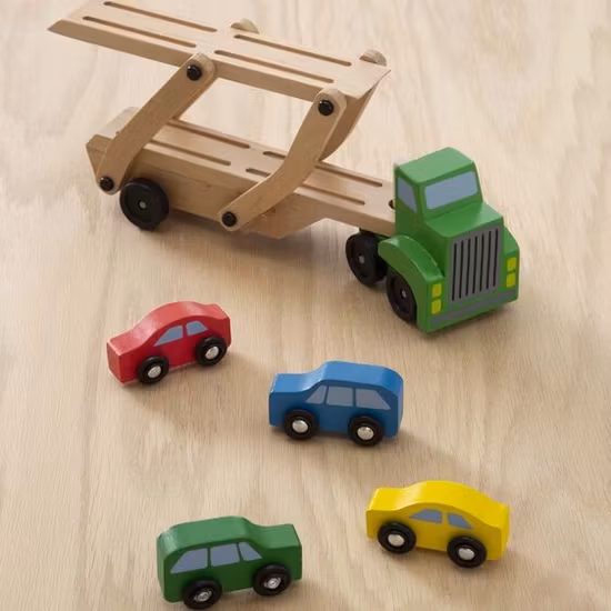 Melissa & Doug Biltransport med 4 bilar