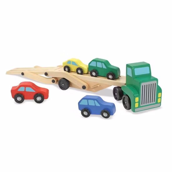 Melissa & Doug Biltransport med 4 bilar