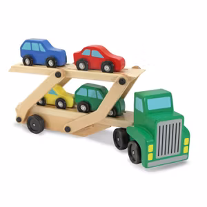 Melissa & Doug Biltransport med 4 bilar