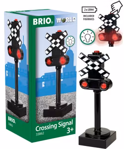 BRIO World 33862 Skylt järnvägsövergång med ljus