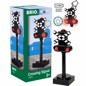 BRIO World 33862 Skylt järnvägsövergång med ljus