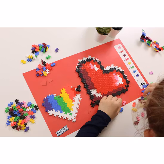 Plus Plus Pussel efter Nummer Hjärtan
