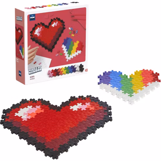 Plus Plus Pussel efter Nummer Hjärtan