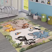 Paco Home Barnmatta Jungle Animals Green