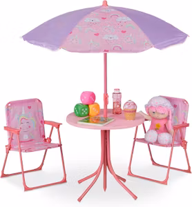 Relaxdays Camping Barnstolsgrupp Rosa