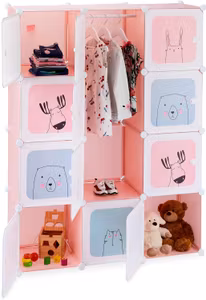 Relaxdays Garderob Rosa