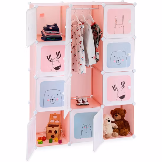 Relaxdays Garderob Rosa