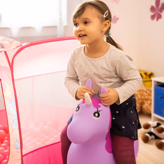 Relaxdays Hoppdjur Enhörning Rosa