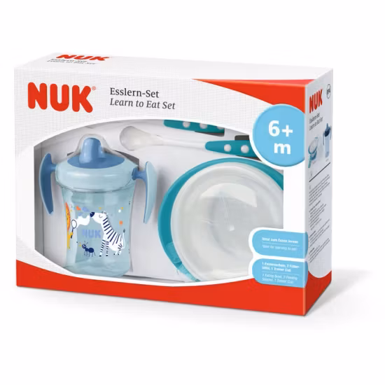 NUK Learn to Eat Barnservis Blå