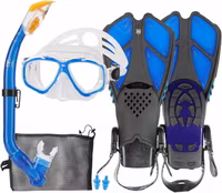 Snorkelset Med Simfötter Blå