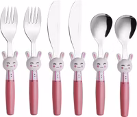 Barnbestick Rostfritt Stål 6-Pack Kanin