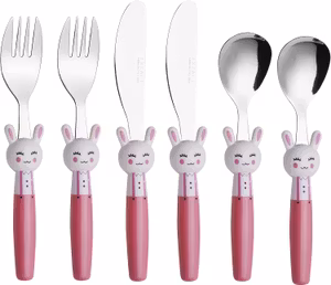 Barnbestick Rostfritt Stål 6-Pack Kanin