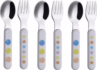 Exzact Barnbestick rostfritt stål 6-Pack Stars