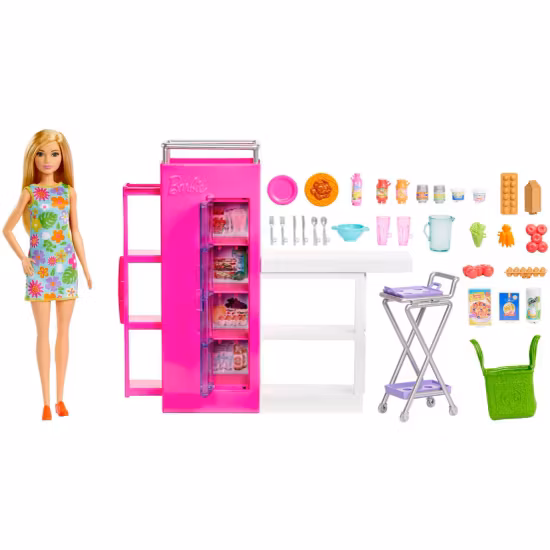 Barbie Lekset med Docka Skafferi