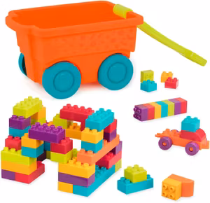 Battat Toys Byggklossar Med Vagn