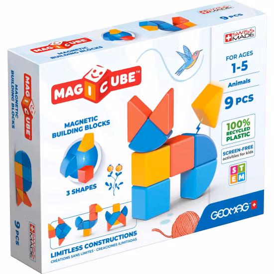 Geomag Magicube Byggsats Djur 9 Delar
