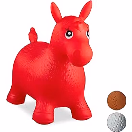 Relaxdays Hoppdjur Häst Röd Inklusive Luftpump
